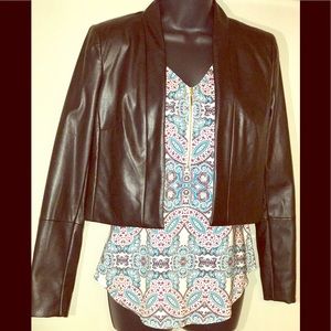 Calvin Klein leather mini jacket